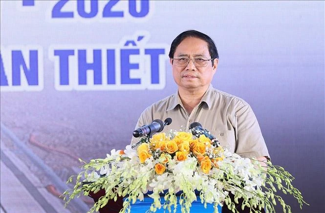 Thủ tướng Phạm Minh Chính phát biểu tại lễ khánh thành. Ảnh: DƯƠNG GIANG - TTXVN