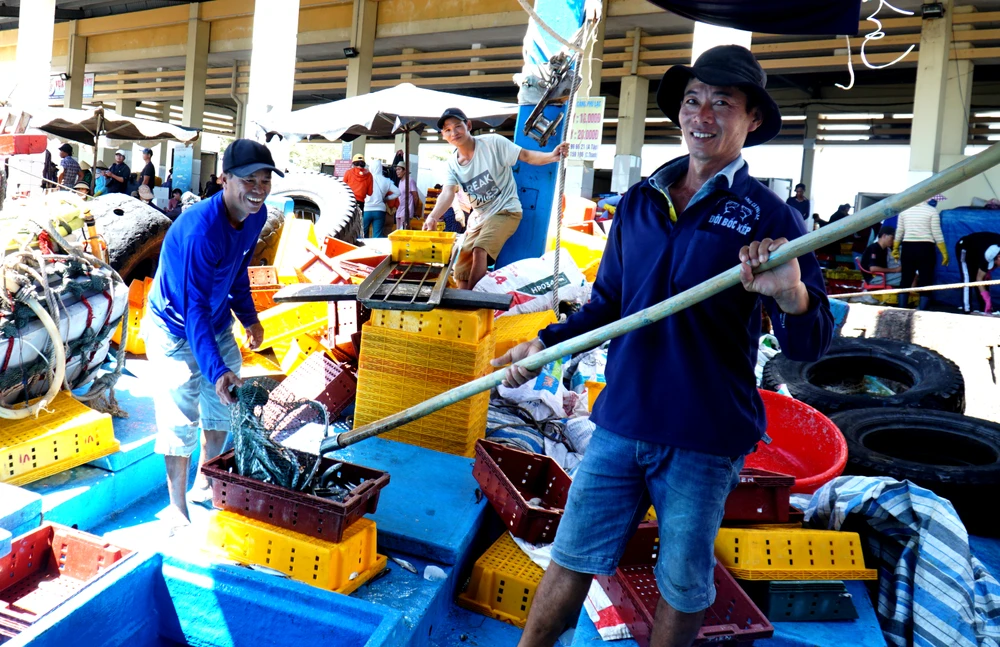 Tàu đánh lưới chụp BD93934 của ngư dân Hồ Anh Quý cho biết tàu anh trúng luồng cá nục nên chỉ một đêm đã đánh được hơn bốn tấn. Anh Bền đã tranh thủ cho tàu vào cảng Phú Lạc để bán cho thương lái. "Trúng luồng cá, tàu đánh một đêm được hơn bốn tấn. Cá được giá cũng đủ phí tổn" - thuyền viên Bền cho hay.