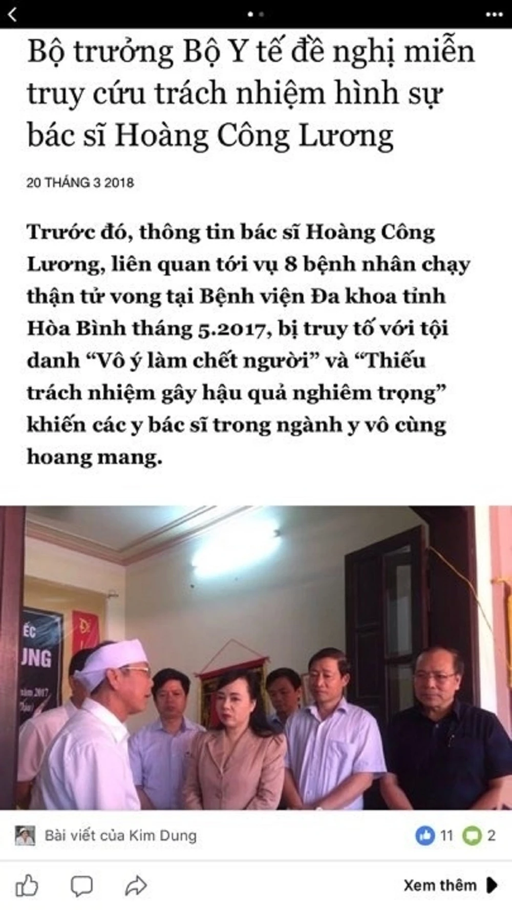 Bộ trưởng Bộ Y tế xin tha cho BS Lương là tin giả ảnh 1 Bộ trưởng Bộ Y tế xin tha cho BS Lương là tin giả ảnh 1