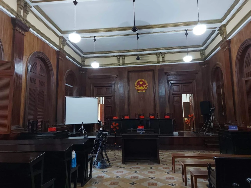 Phòng xử vụ án. Ảnh: H.YẾN Phòng xử vụ án. Ảnh: H.YẾN