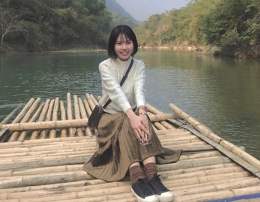 Nguyễn Phương Mẫn Tuệ trong một chuyến du lịch. Ảnh: MTP