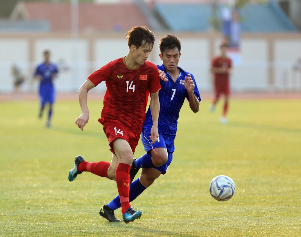 Duy nhất một lần lứa U-23 của thầy Park không thắng Thái Lan là trận hòa 2-2 tại SEA Games 30 - 2019 nhưng cũng đủ để loại Thái Lan khỏi bán kết. Ảnh: ANH PHƯƠNG