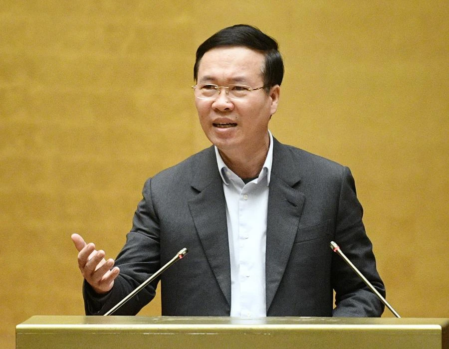 Thường trực Ban Bí thư Võ Văn Thưởng phát biểu chỉ đạo và kết luận tại hội nghị. Ảnh: HOÀNG HẢI