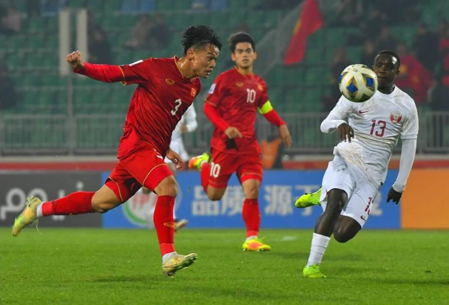 Dừng cuộc chơi nhưng thầy trò HLV Hoàng Anh Tuấn đã có những khoảnh khắc đáng nhớ. Ảnh: AFC