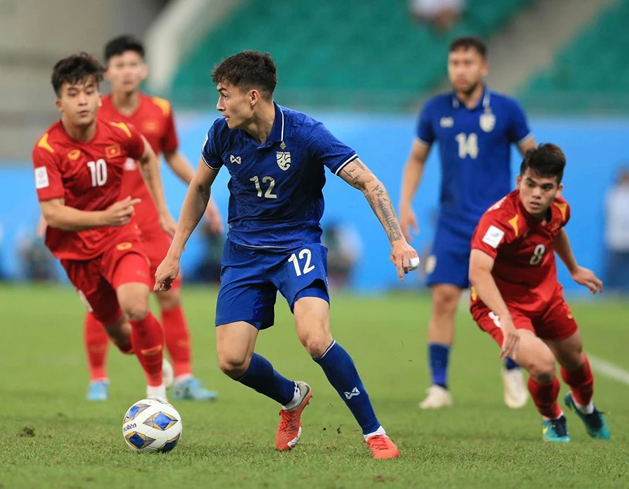 U-22 Thái Lan là đối thủ đáng gờm của thầy trò HLV Troussier tại sân chơi SEA Games 32. Ảnh: ANH PHƯƠNG