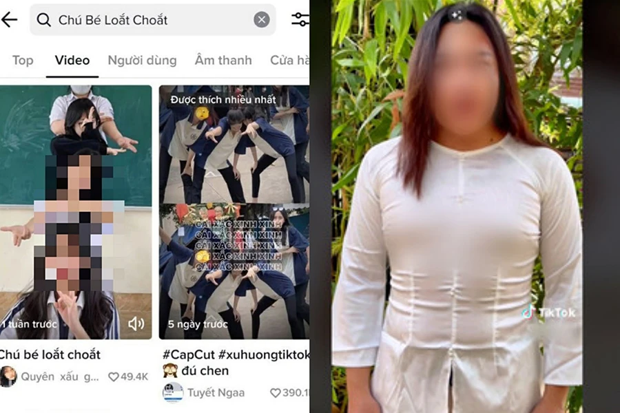 Hình ảnh một số bạn trẻ đu trend nhạc "rác” gây bức xúc trong dư luận thời gian qua. Ảnh: Chụp màn hình trên nền tảng TikTok (hiện chủ nhân các clip này đã gỡ bỏ).