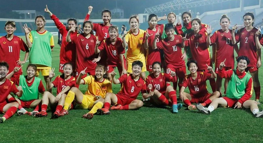 Các cầu thủ U-20 nữ Việt Nam sẽ là chủ nhà bảng A vòng loại U-20 châu Á. Ảnh: VFF