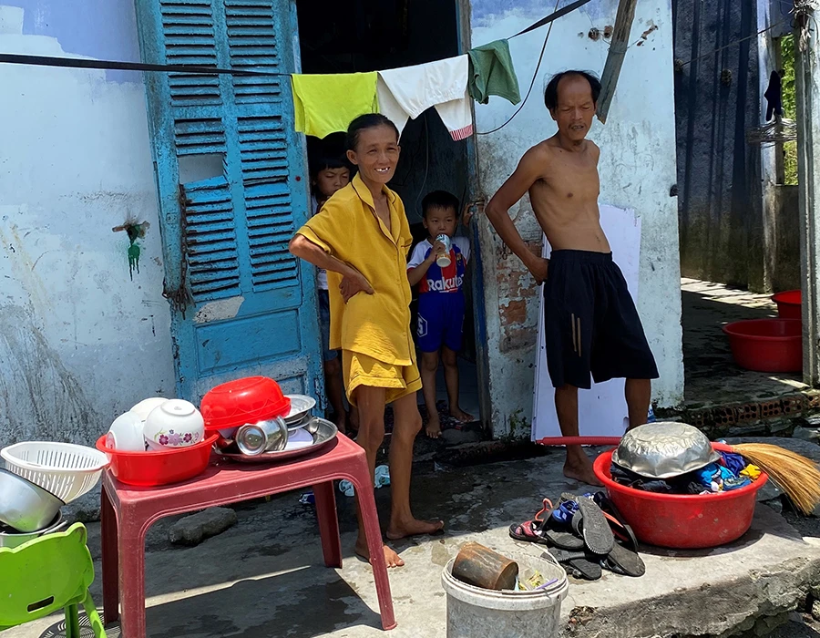 Cả gia đình đã có nhiều thay đổi theo hướng tích cực kể từ khi anh Vân hết lòng hỗ trợ, giúp đỡ. Ảnh: HẢI HIẾU