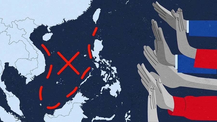 Nếu các quốc gia chung tay xây dựng nhận thức tập thể thì có thể xóa bỏ "ma trận" đường lưỡi bò phi pháp của Trung Quốc. Ảnh: VPDF