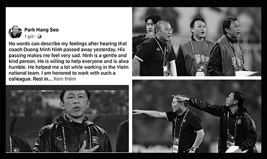 HLV Park Hang-seo nhắc lại những kỷ niệm và gửi lời chia sẻ đến người trợ lý của mình cùng hai thành viên đội HA Gia Lai. Ảnh: CTV HLV Park Hang-seo nhắc lại những kỷ niệm và gửi lời chia sẻ đến người trợ lý của mình cùng hai thành viên đội HA Gia Lai. Ảnh: CTV