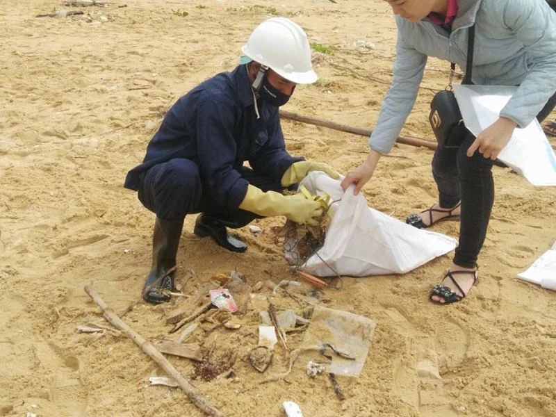 Thu gom 200 tấn rác tấp vào bờ biển Quảng Nam ảnh 3 Thu gom 200 tấn rác tấp vào bờ biển Quảng Nam ảnh 3