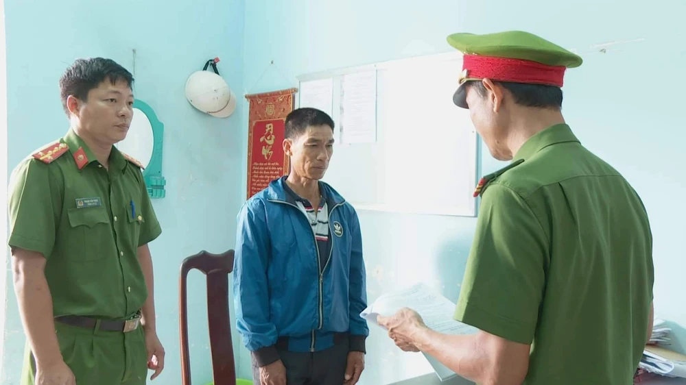 Nguyên tại cơ quan điều tra. Ảnh AĐ Nguyên tại cơ quan điều tra. Ảnh AĐ