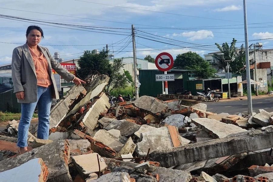 Bà Vân thắng kiện chính quyền vụ việc chỉ cơi nới hơn 39 m2 nhưng bị cưỡng chế cả căn nhà. Ảnh QN