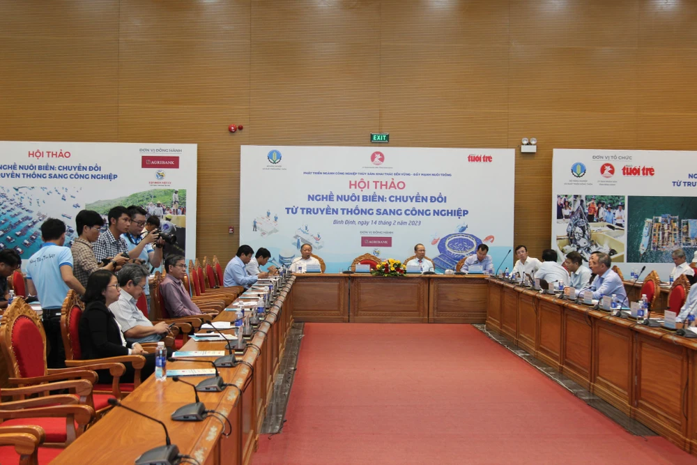 Hội thảo có sự tham gia của nhiều chuyên gia, nhà khoa học và nhiều doanh nghiệp về thuỷ sản. Ảnh: QN