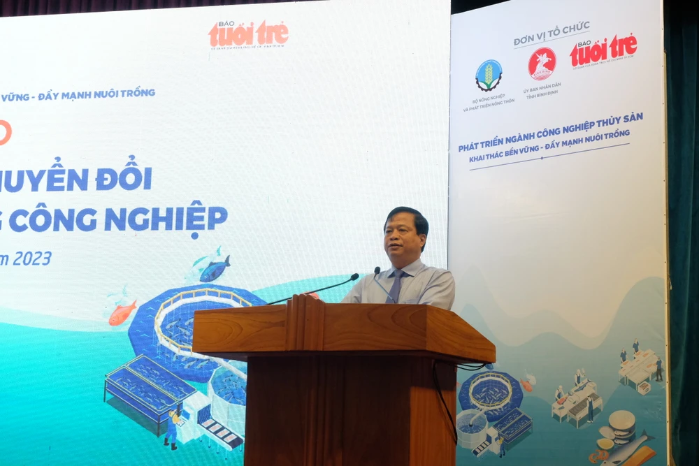 Ông Nguyễn Tuấn Thanh, Phó chủ tịch UBND tỉnh Bình Định cho rằng tỉnh có nhiều tiềm năng về nuôi biển. Ảnh QN