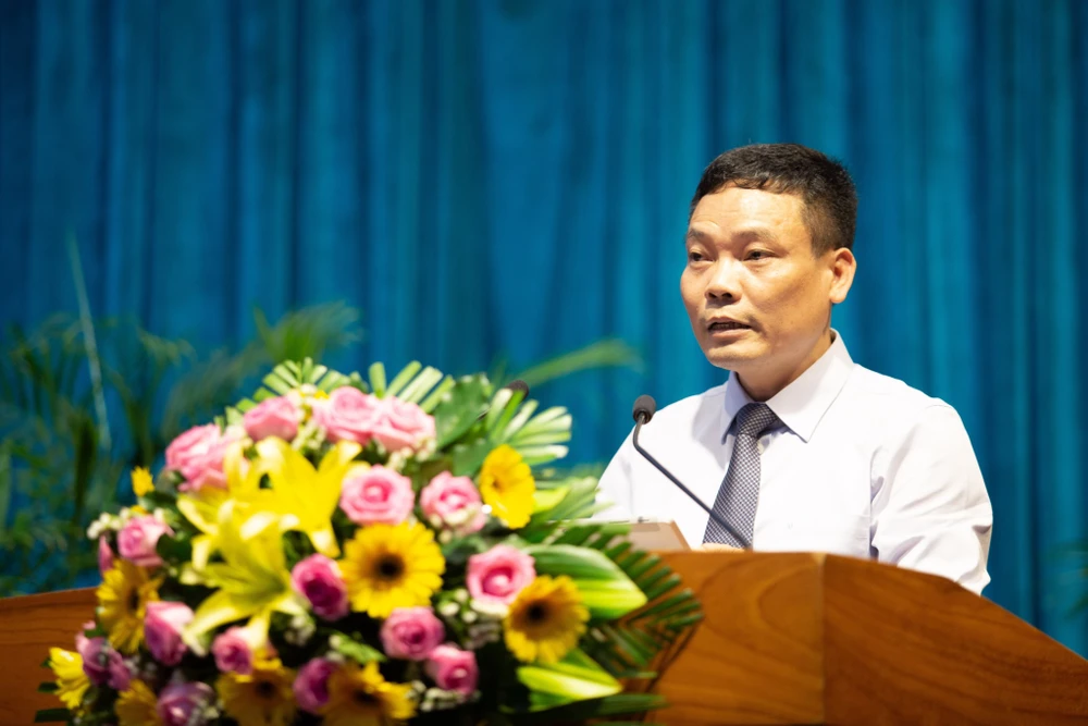 Ông Phạm Anh Tuấn, Cục trưởng Cục thông tin đối ngoại Bộ TT&amp;TT, phát biểu tại diễn đàn. Ảnh: QN