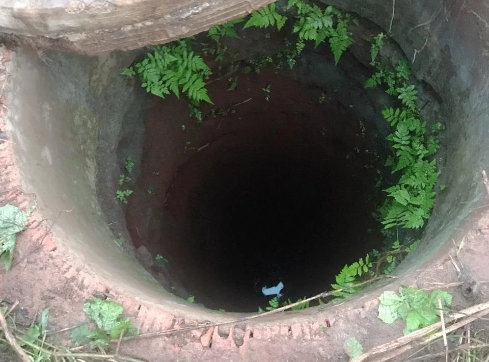 Giếng nước bỏ hoang nơi người phụ nữ bị rơi xuống. Ảnh: LA