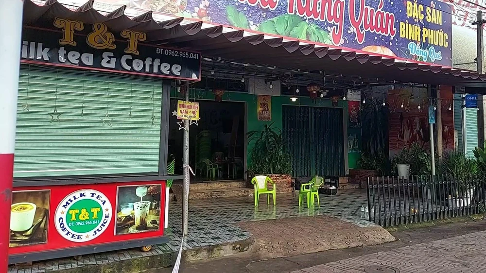 Quán nhậu nơi vụ án mạng xảy ra. Ảnh: TT