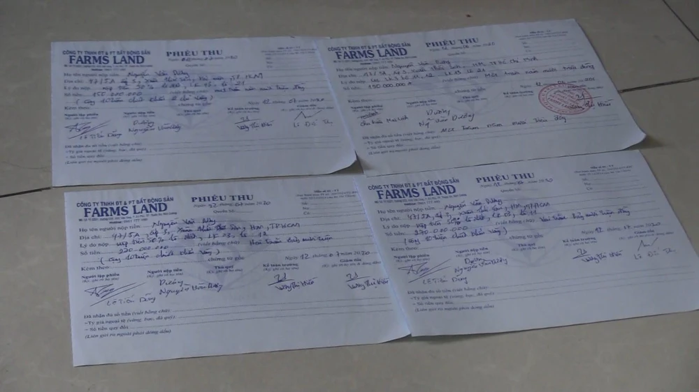 Hiền dùng biên nhận của công ty để thu tiền của khách hàng để chiếm đoạt. Ảnh: LÊ ÁNH