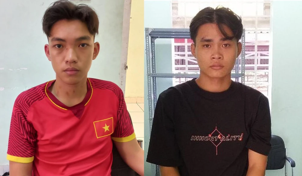 Hai thanh niên nhiều lần giả danh chiếm đoạt tiền của người dân. Ảnh: CACC