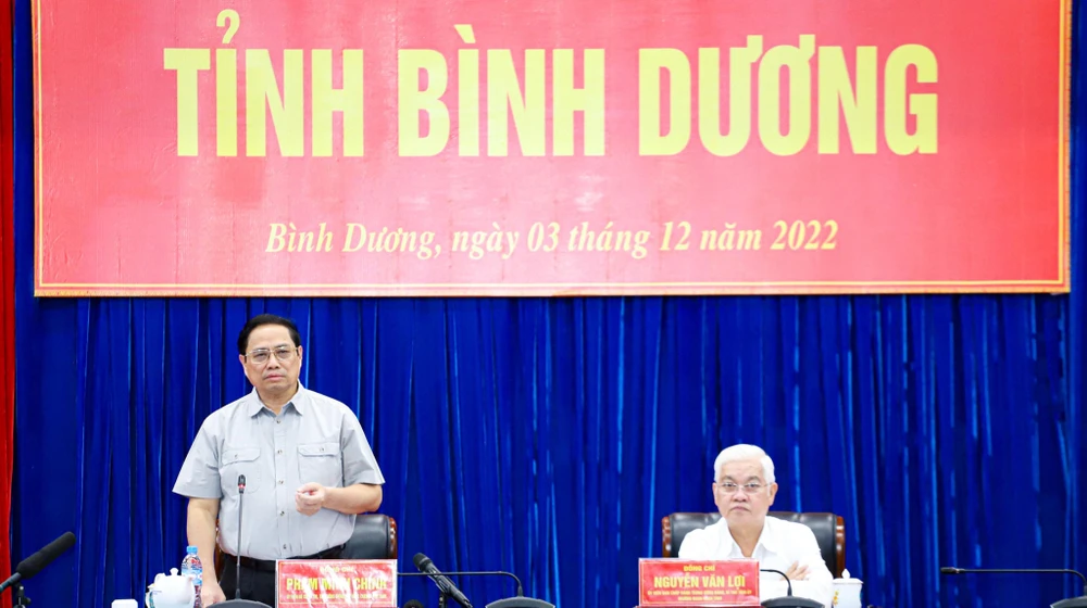 Thủ tướng Phạm Minh Chính phát biểu tại buổi làm việc. Ảnh: BD