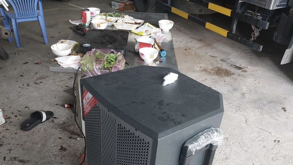 Hiện trường xảy ra vụ giết người, do mâu thuẫn khi hát karaoke. Ảnh: LA Hiện trường xảy ra vụ giết người, do mâu thuẫn khi hát karaoke. Ảnh: LA