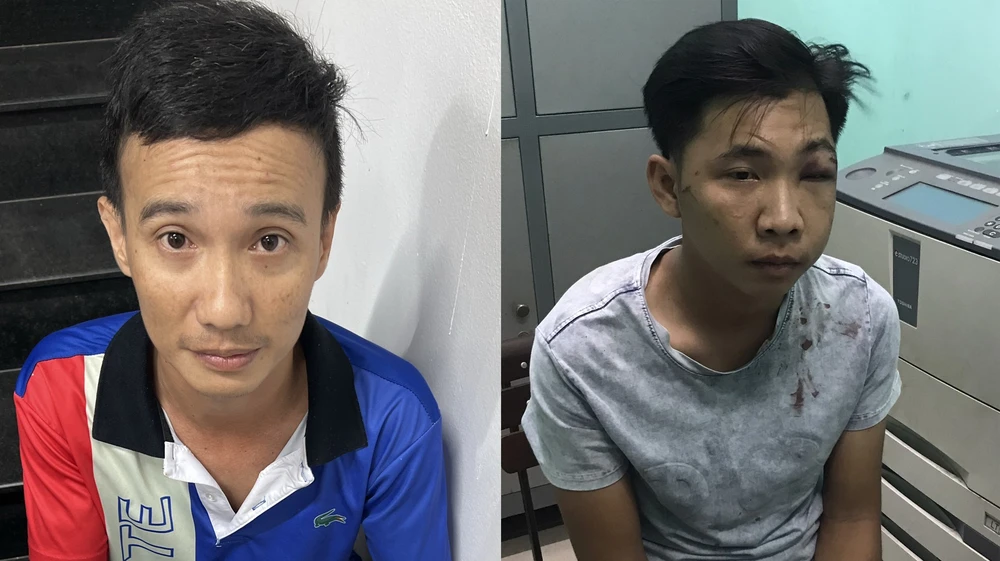Nguyễn Hoàng Phương (trái) và Đặng Hoàng Gim đã bị bắt giữ và khai nhận hành vi phạm tội. Ảnh: LA