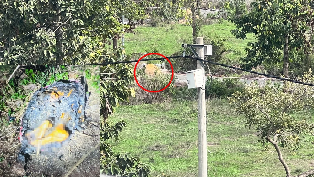 Hiện trường vụ một phần thi thể người bị đốt cháy. Ảnh: LÊ ÁNH