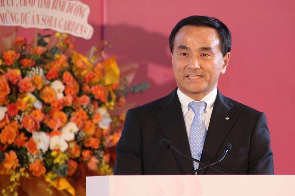 Ông Muraoka Tsugumasa,Thống đốc tỉnh Yamaguchi (Nhật Bản) phát biểu tại chương trình.