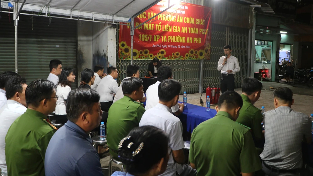 Tại TP Thuận An, phường An Phú được chọn là nơi diễn tập. Ảnh: LA