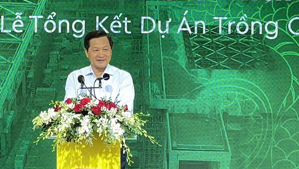 Phó Thủ tướng Chính phủ Lê Minh Khái phát biểu tại sự kiện. Ảnh: LA