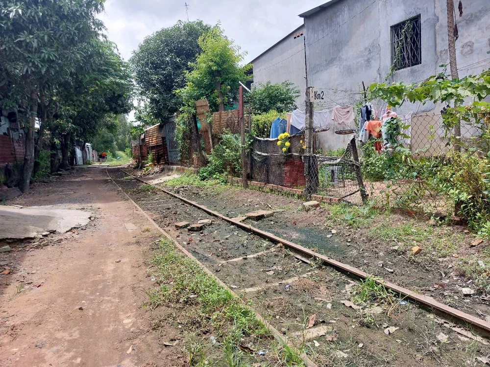 Khu đường sắt liên quan đến vụ việc đường sắt Dĩ An. Ảnh: LA