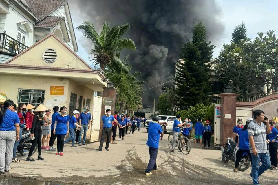 Clip: Một công ty ở Bình Dương đang bị lửa bao trùm