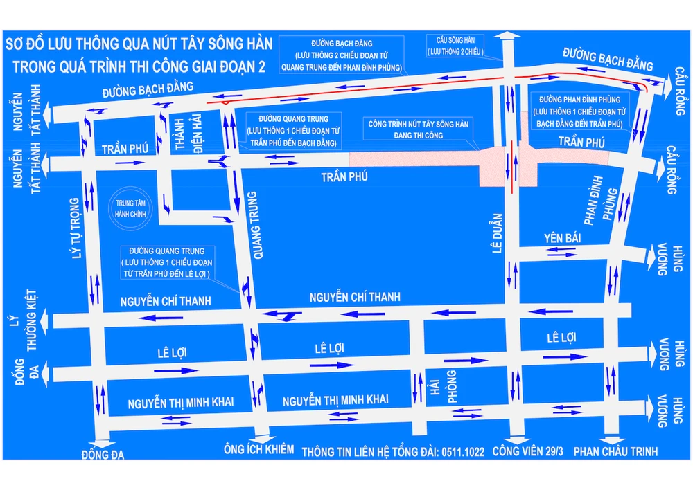 Phân lại luồng nút giao thông hầm chui Tây sông Hàn ảnh 1