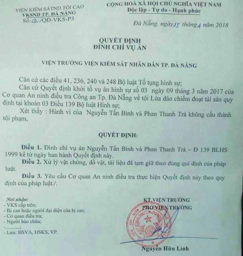 Đà Nẵng: Hai giám đốc mất công ty vì bị khởi tố oan