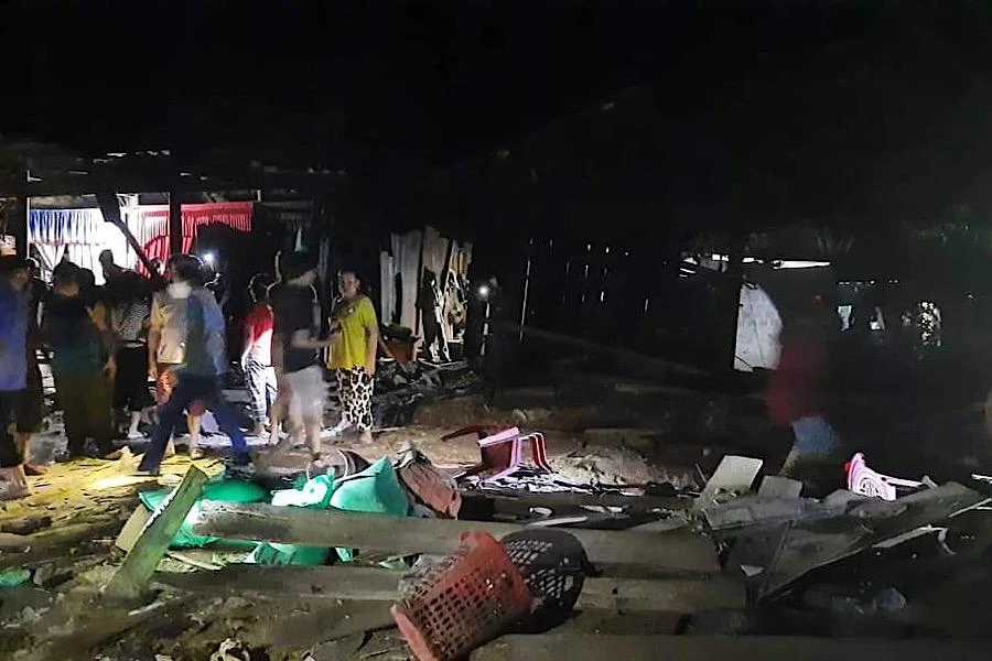 Hiện trường vụ tai nạn.