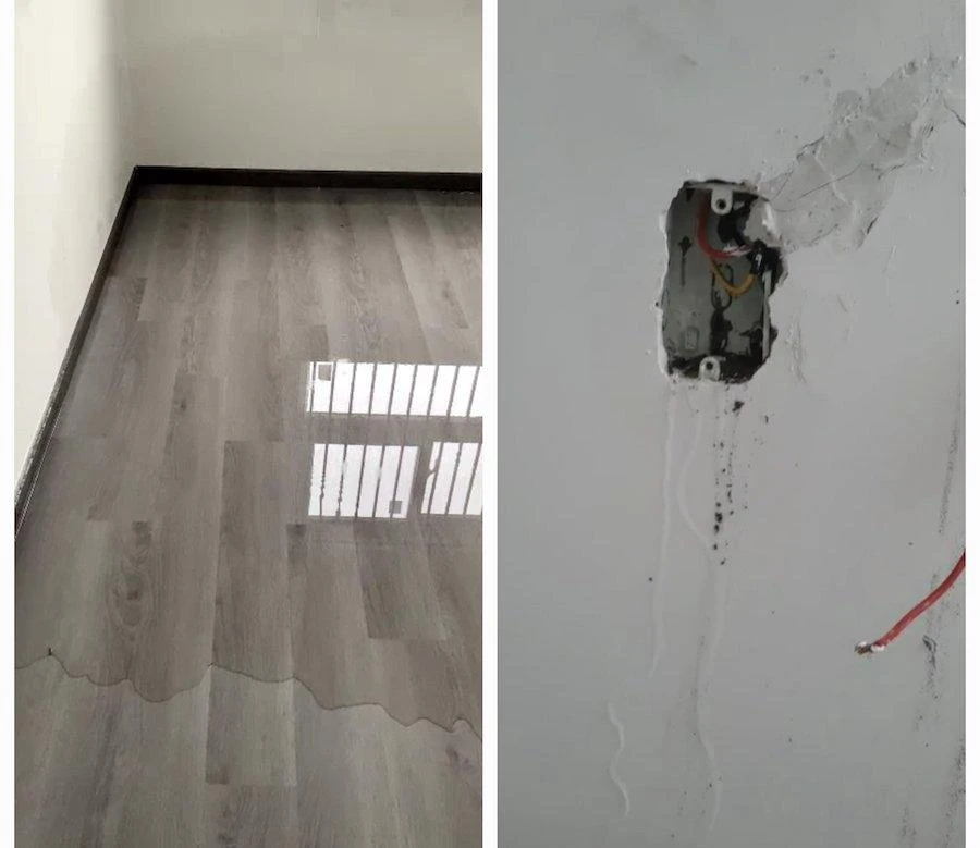 Nhà thấm dột nước tràn vào. Ảnh: Tấn Việt. Nhà thấm dột nước tràn vào. Ảnh: Tấn Việt.