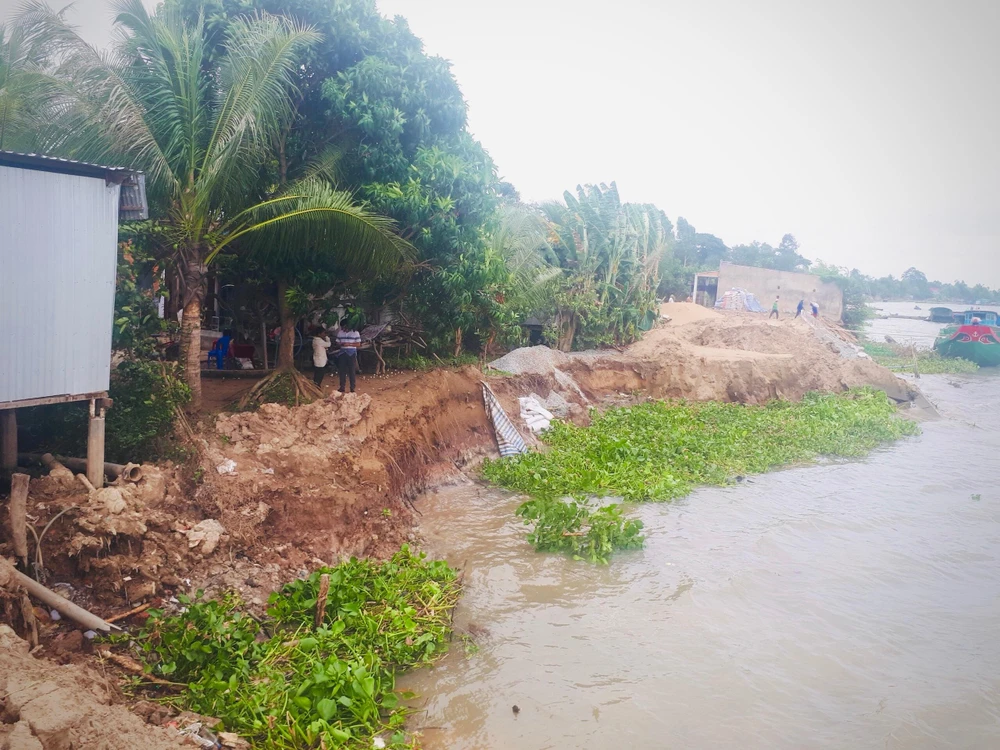 Một vụ sạt lở bờ sông Tiền trước đó