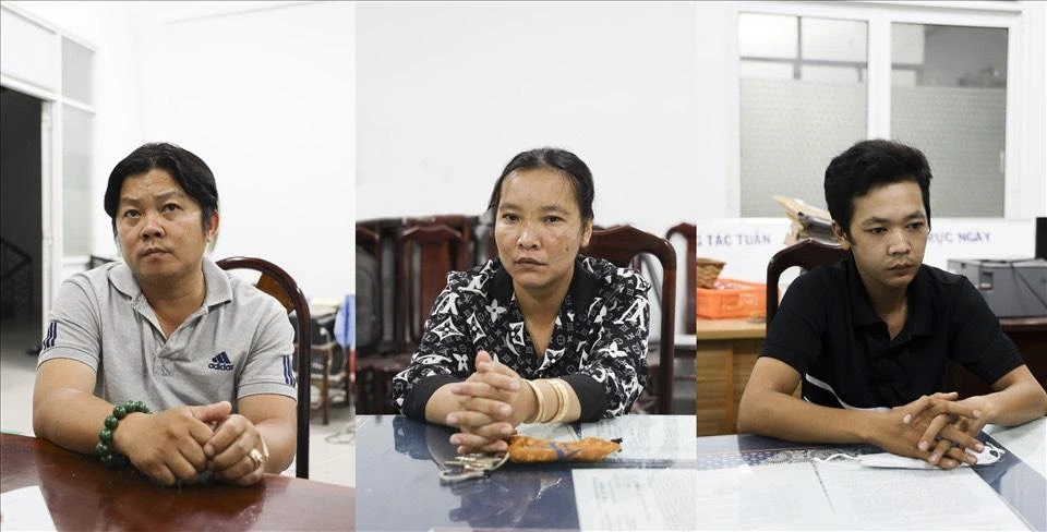 Bị can Nguyễn Hữu Thông, Nguyễn Thị Kim Thu, Nguyễn Minh Tâm. Ảnh: HD