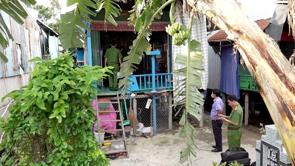 Hiện trường vụ án. Ảnh: CA