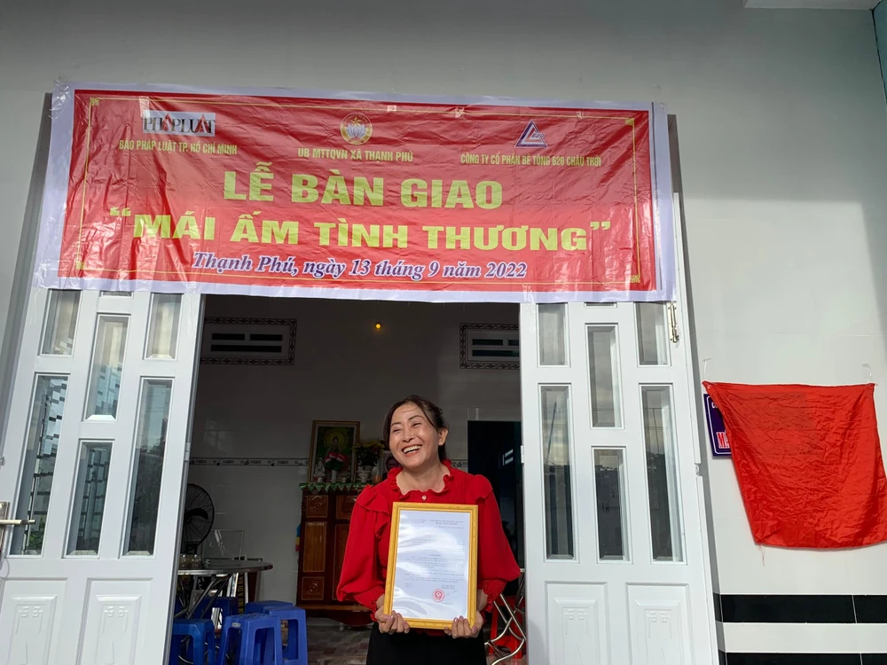 Có căn nhà mới khang trang bà Nguyễn Thị Bé Sáu bày tỏ niềm vui khôn xiết