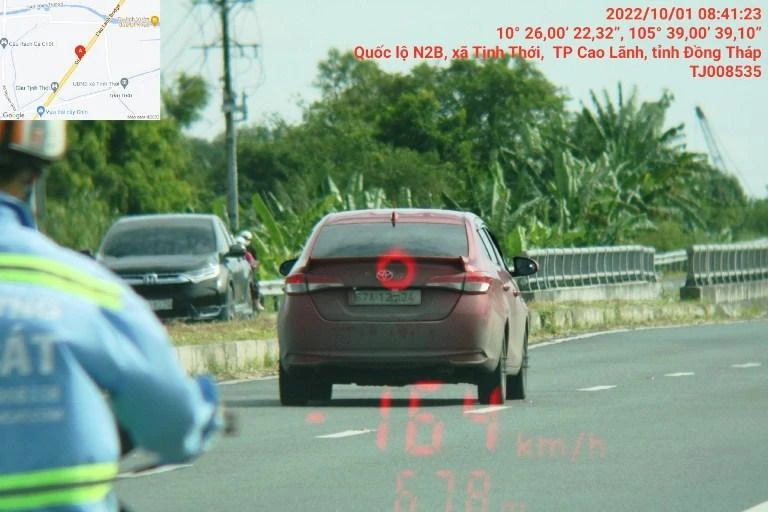 Hình ảnh ghi nhận phương tiện vi phạm. Ảnh: CAĐT