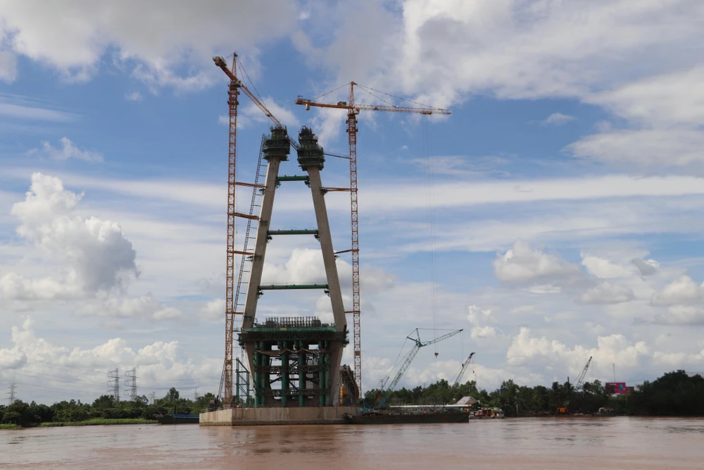 Trụ thi công xảy ra tại nạn. Ảnh: HD