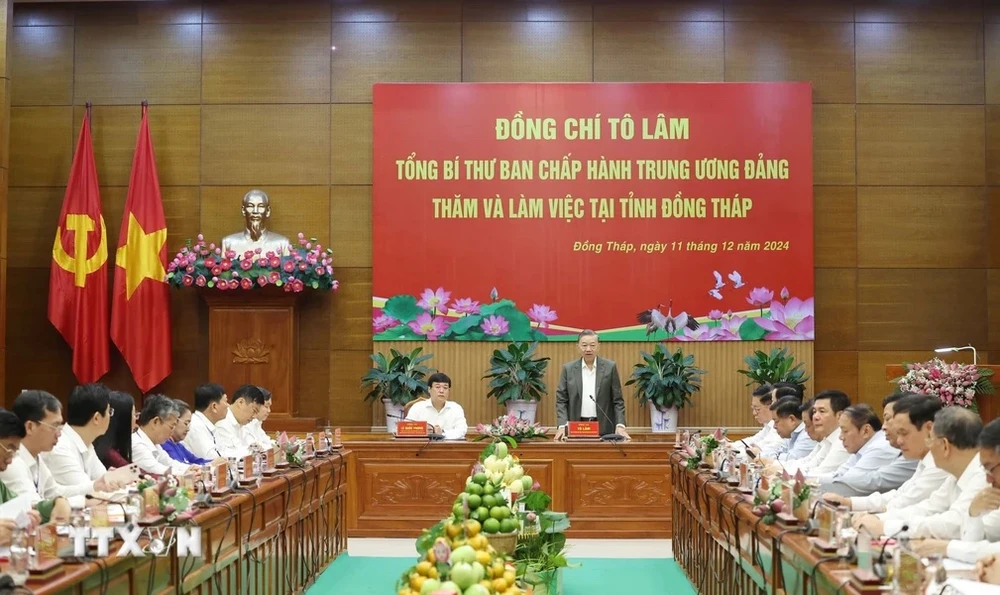 Tổng Bí thư Tô Lâm làm việc với Ban chấp hành Đảng bộ tỉnh Đồng Tháp