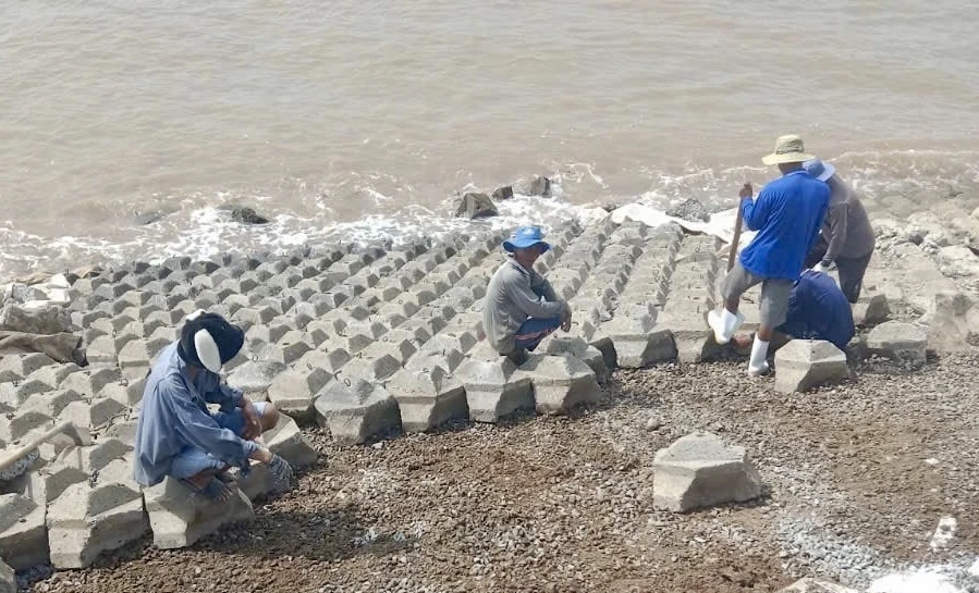 vỡ bờ bao trà vinh