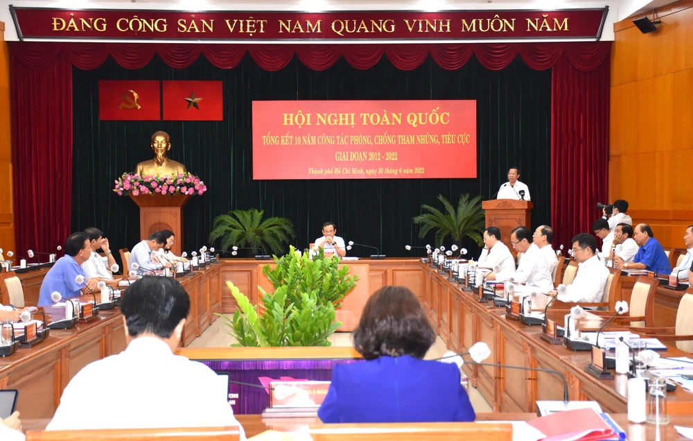 Toàn cảnh hội nghị tại điểm cầu TP.HCM. Ảnh: NGUYỄN NAM