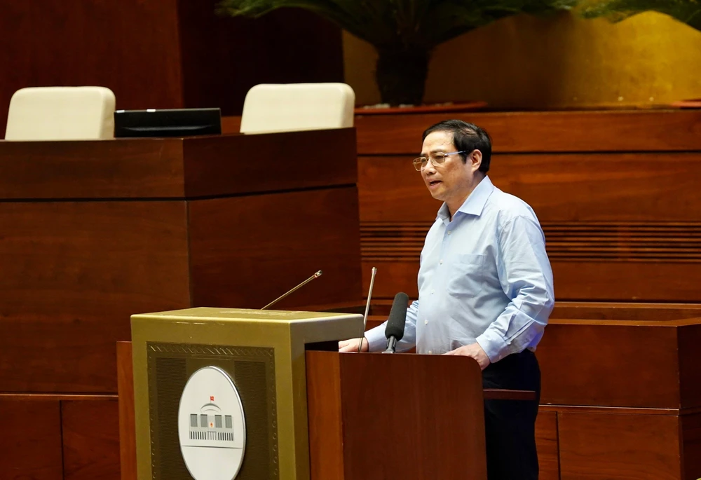 Thủ tướng Phạm Minh Chính đã truyền đạt nội dung Nghị quyết 18/2022. Ảnh: HOÀNG HẢI