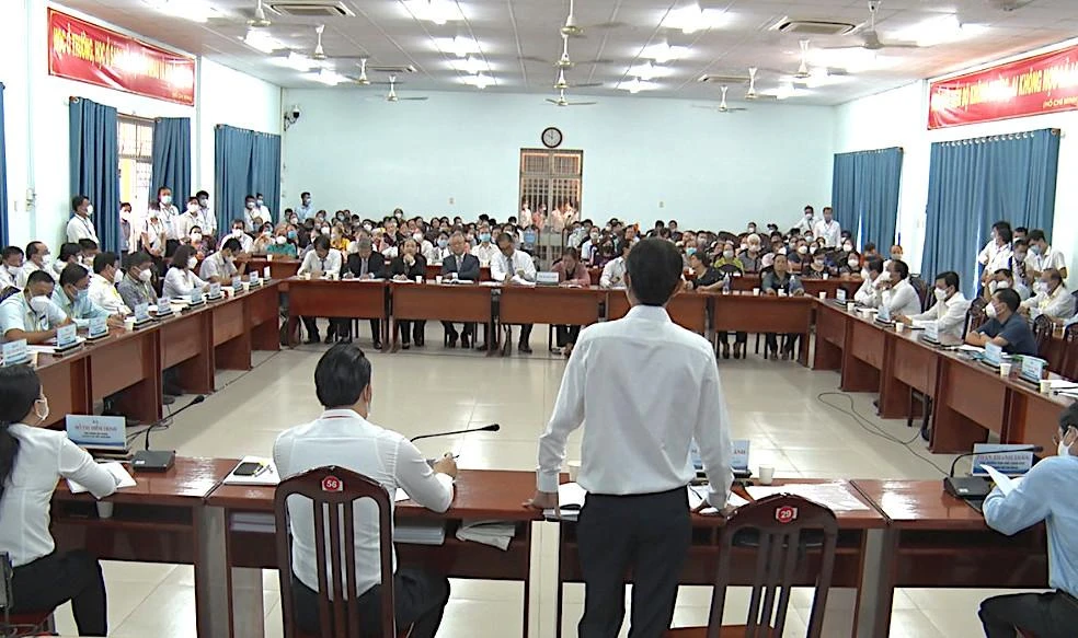 Toàn cảnh buổi tiếp công dân của UBND quận Tân Bình, sáng 18-8. Ảnh: UBND quận Tân Bình cung cấp