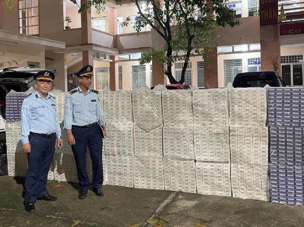 Số thuốc lá lậu bị cơ quan chức năng Bình Dương thu giữ. Ảnh: QLTT