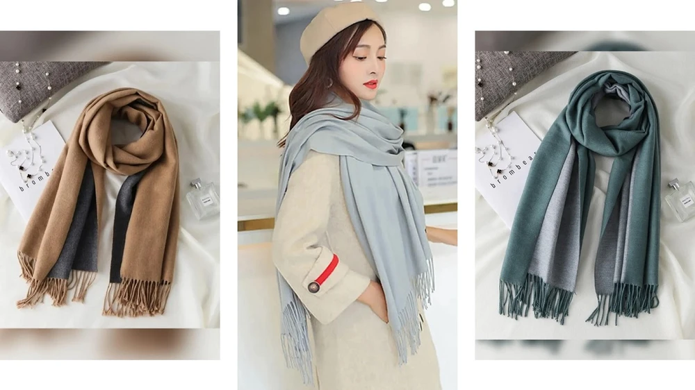 Khăn choàng cashmere trơn Khăn choàng cashmere trơn
